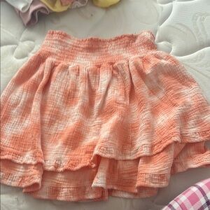 Pink Mini Bubble Skirt with Smocked Tiered Design for Casual Wear